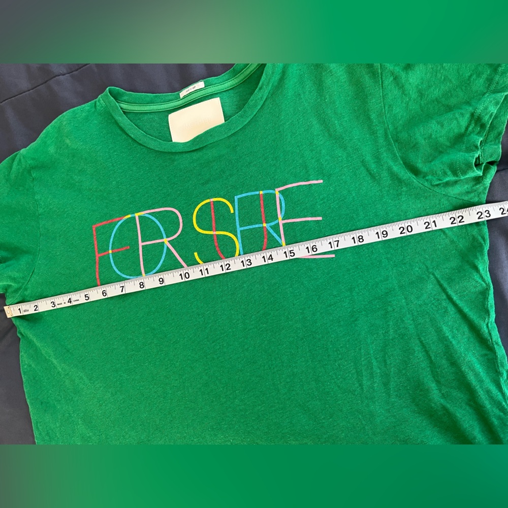 LIKE NEW - MOTHER - The Sinful Wash Golf Green For Sure Crewneck Tee - Sz Large - Picture 9 of 12